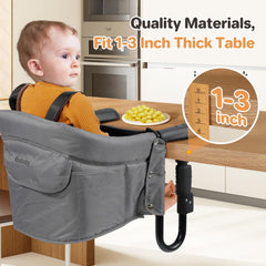 Ezebaby table clip attachment with durable clamps supports growing babies during meals