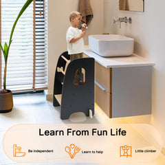 Ezebaby Toddler Stool 3 Height Adjustments grows with your child for safe countertop access.