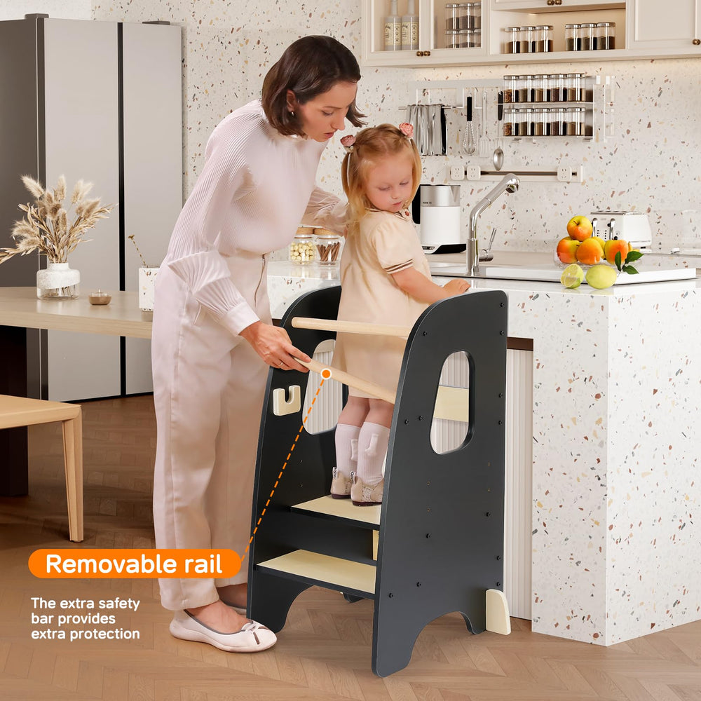 Ezebaby Wide Base Anti-Tip Design enhances stability during busy kitchen moments.