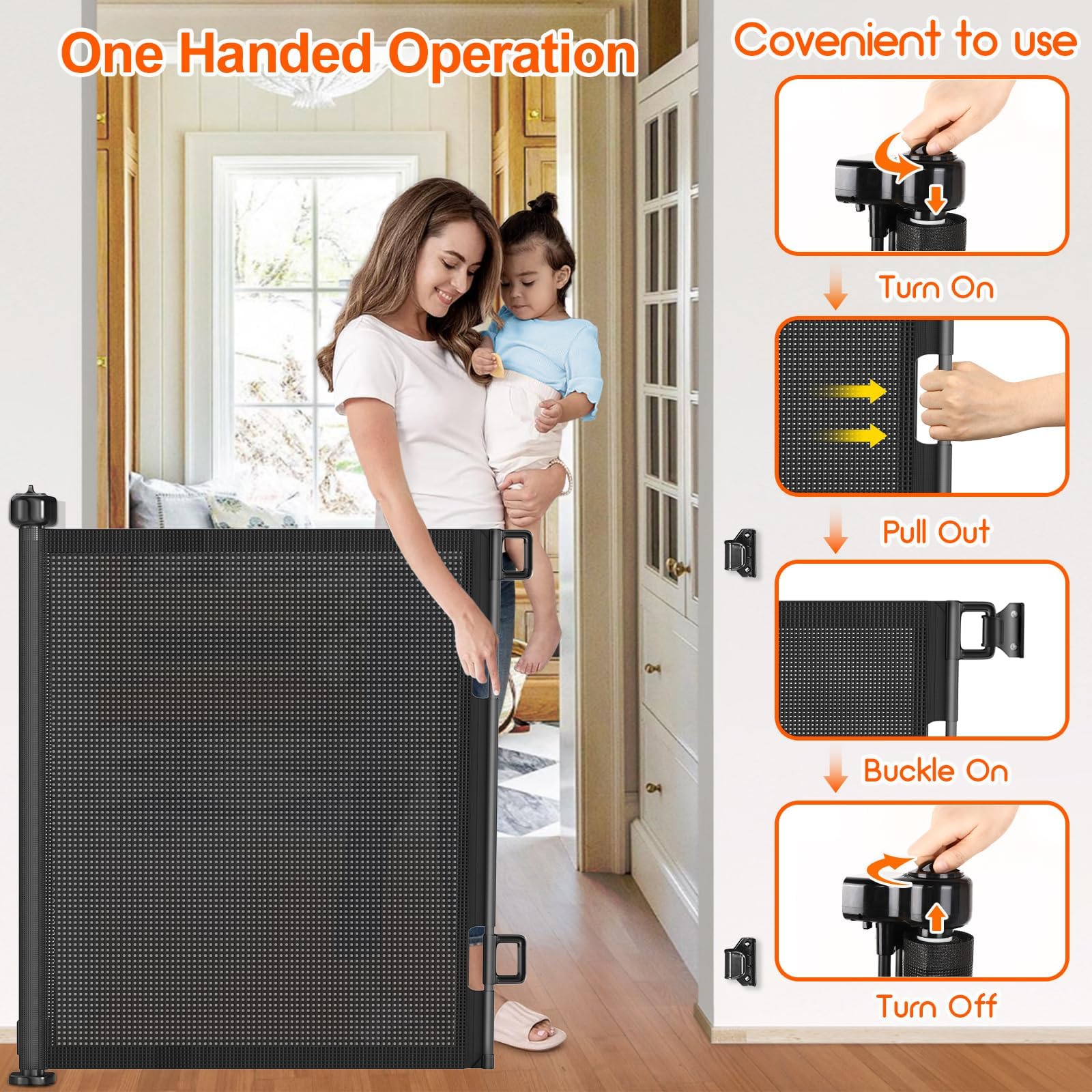 EZIGO durable mesh baby gate resistant to wear