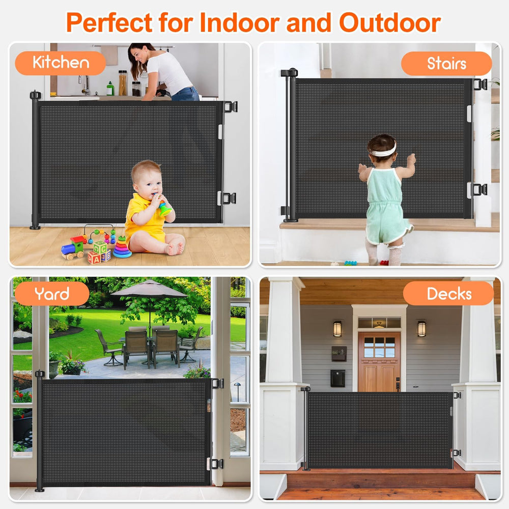 EZIGO extra-wide gate set on a deck for pets and kids