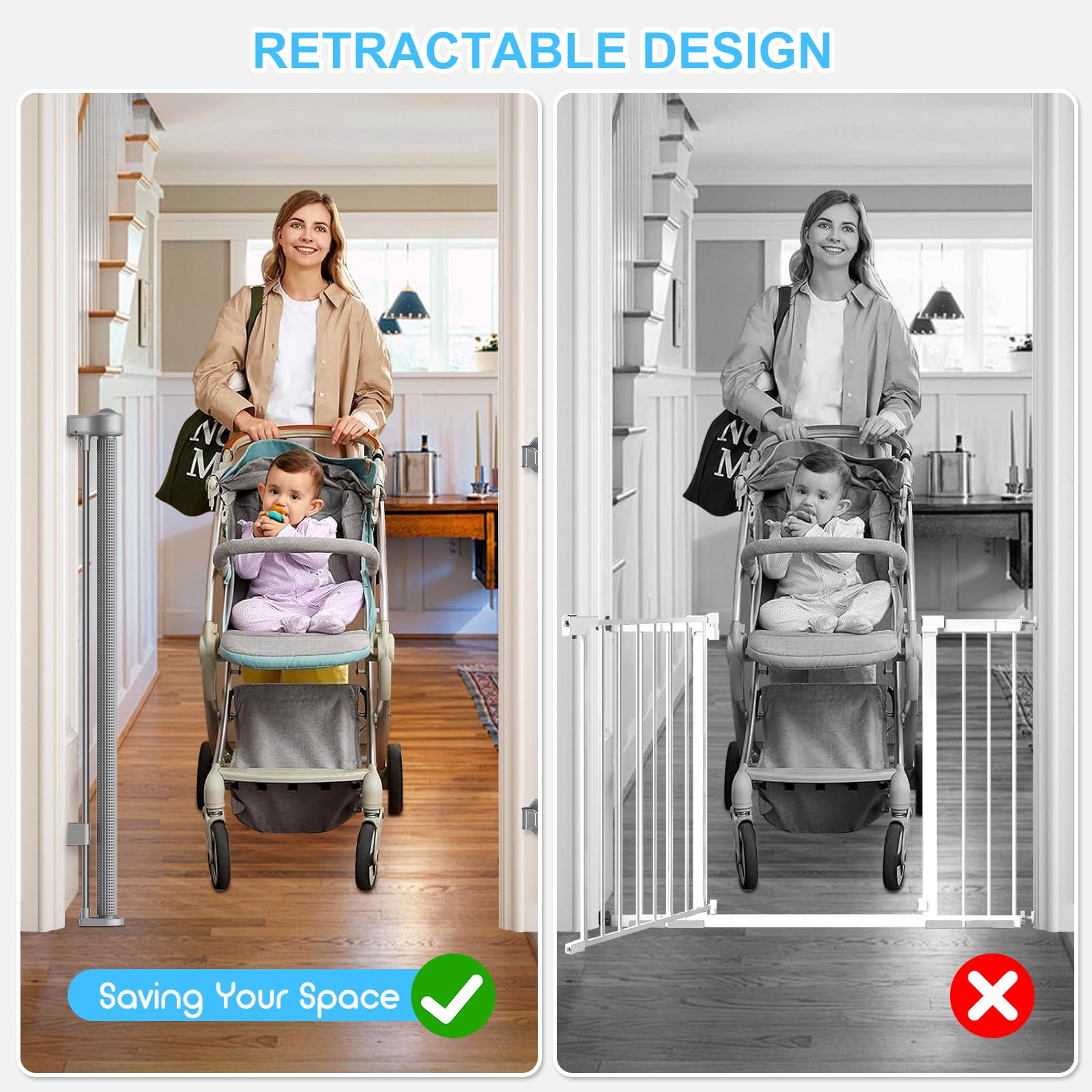 EZIGO gate suitable for indoor and outdoor use across entryways.