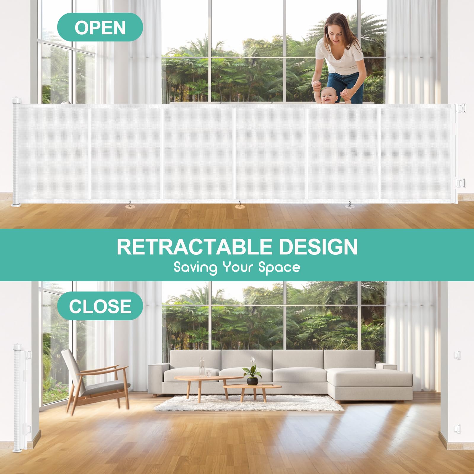 EZIGO indoor-outdoor installation suitable for stairs, doorways, decks, and more