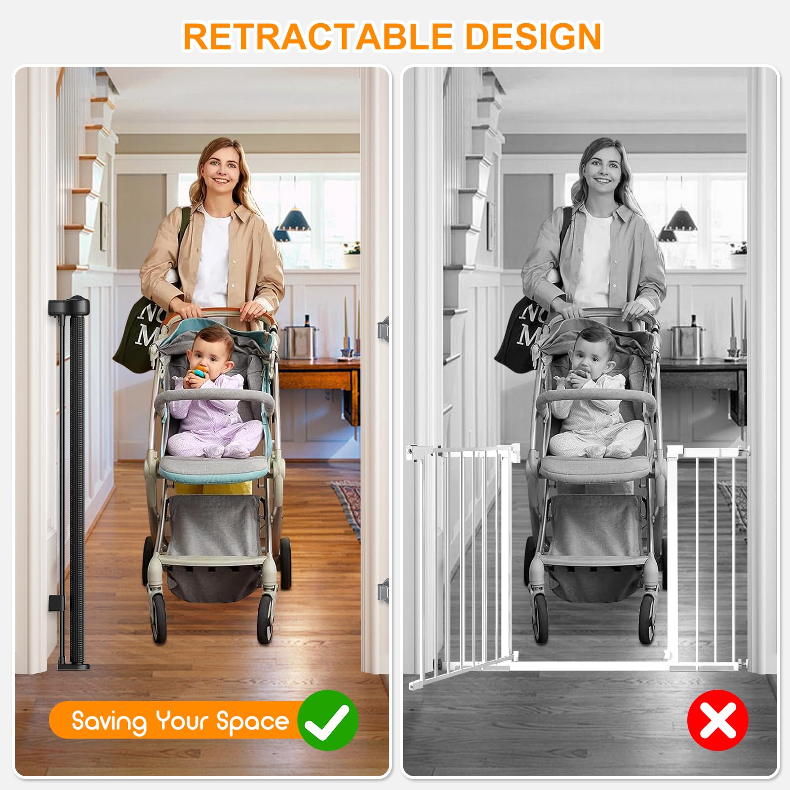 EZIGO indoor-outdoor gate suitable for doorways, stairs, and porches.