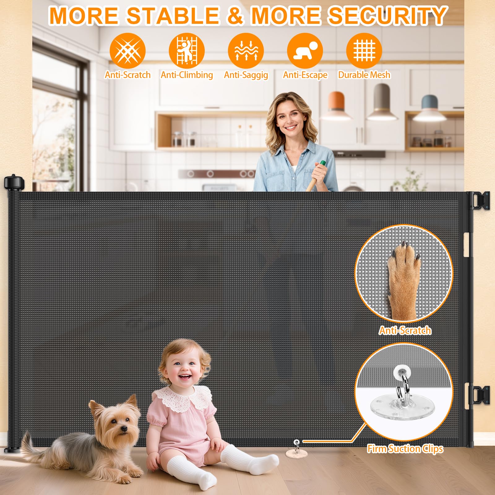EZIGO safety locking mechanism ensures one-handed operation while holding a child.