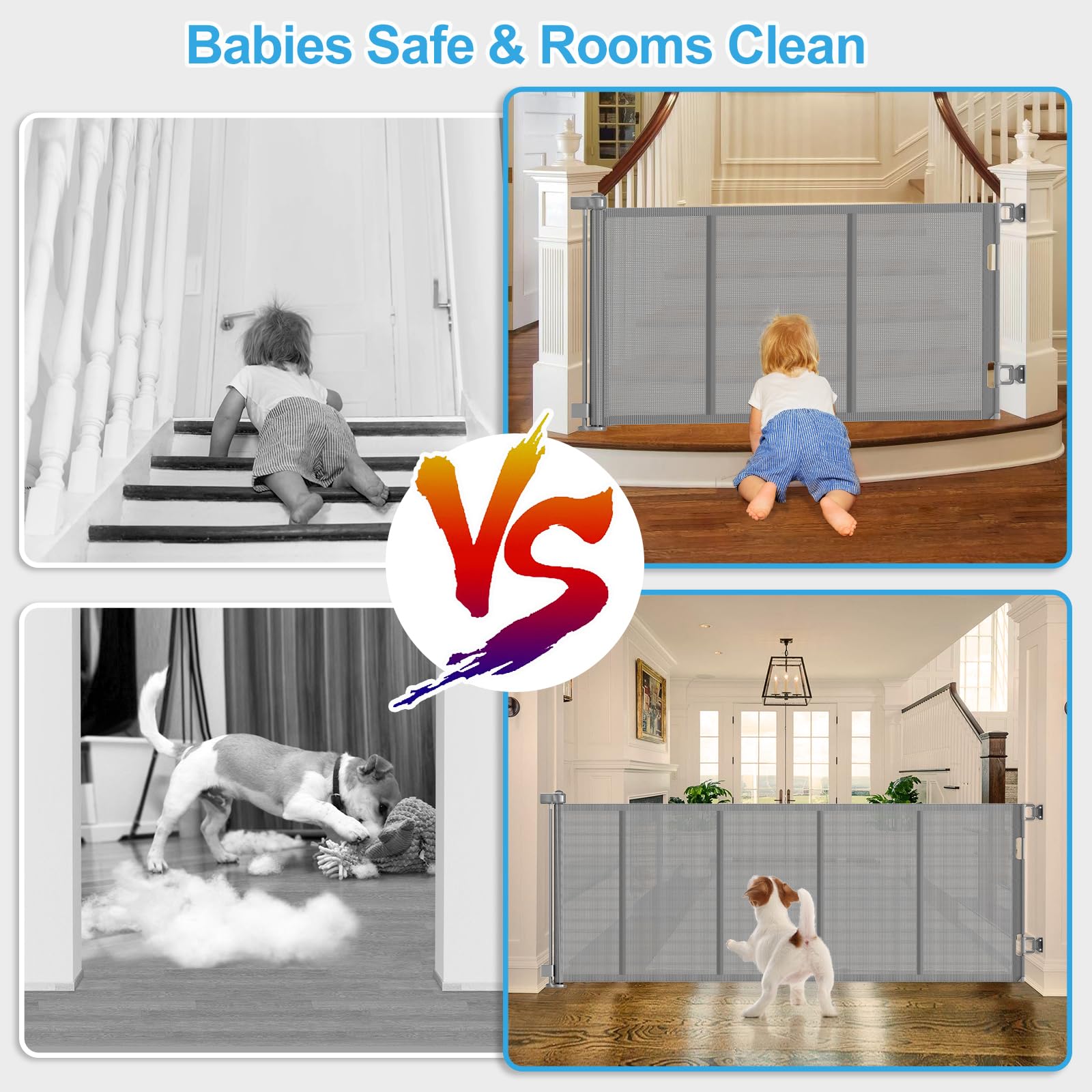 EZIGO durable mesh gate withstands daily use in busy homes.