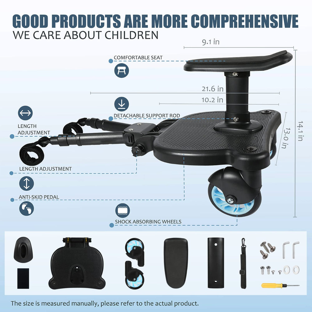 EZIOTC stroller board blue installation guidance shows easy setup