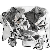 Ezkindheit double stroller rain cover front window maintains visibility and quick access without removal