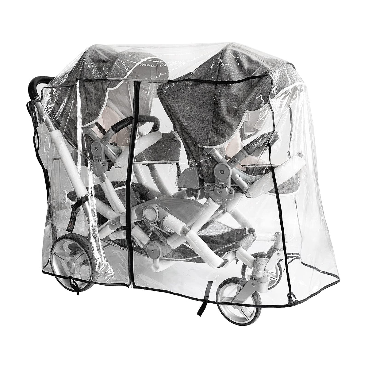 Ezkindheit double stroller rain cover universal fit protects two children from rain and wind