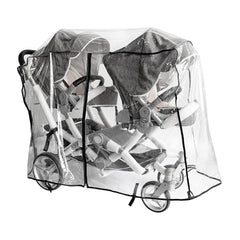 Ezkindheit double stroller rain cover universal fit protects two children from rain and wind