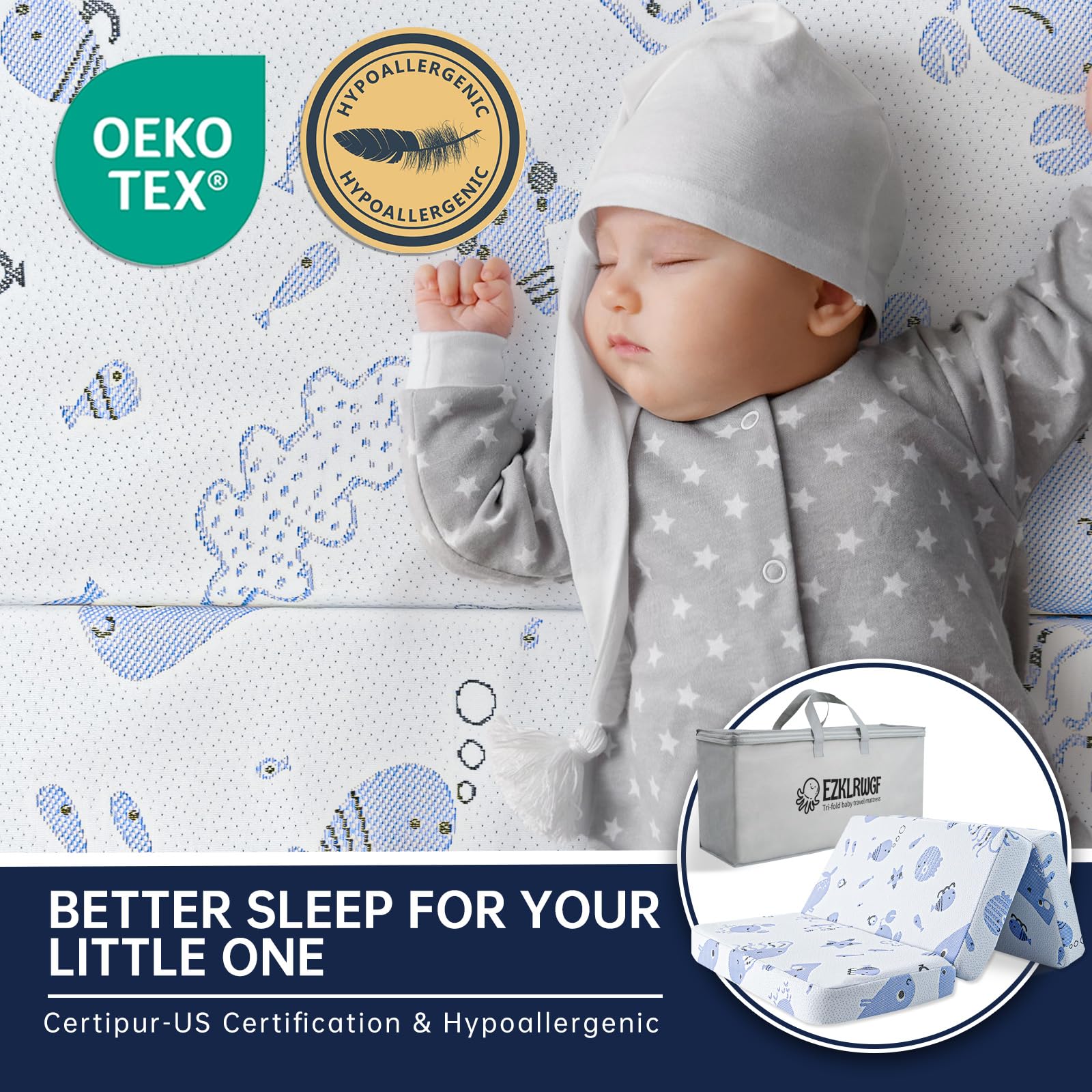 EZKLRWGF low-noise sleep surface supports undisturbed rest