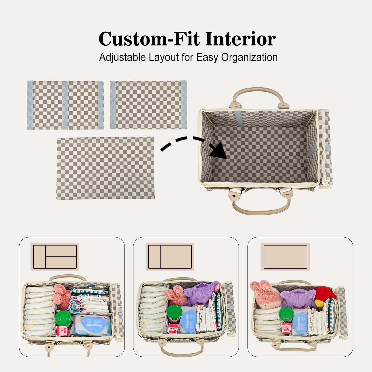 EZLuxeHome diaper caddy folded for compact travel storage