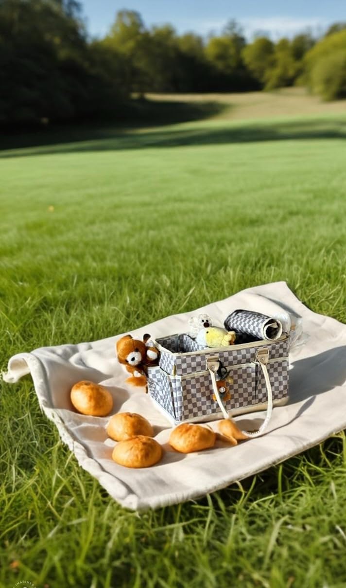 EZLuxeHome diaper caddy pu leather handles designed for daily use