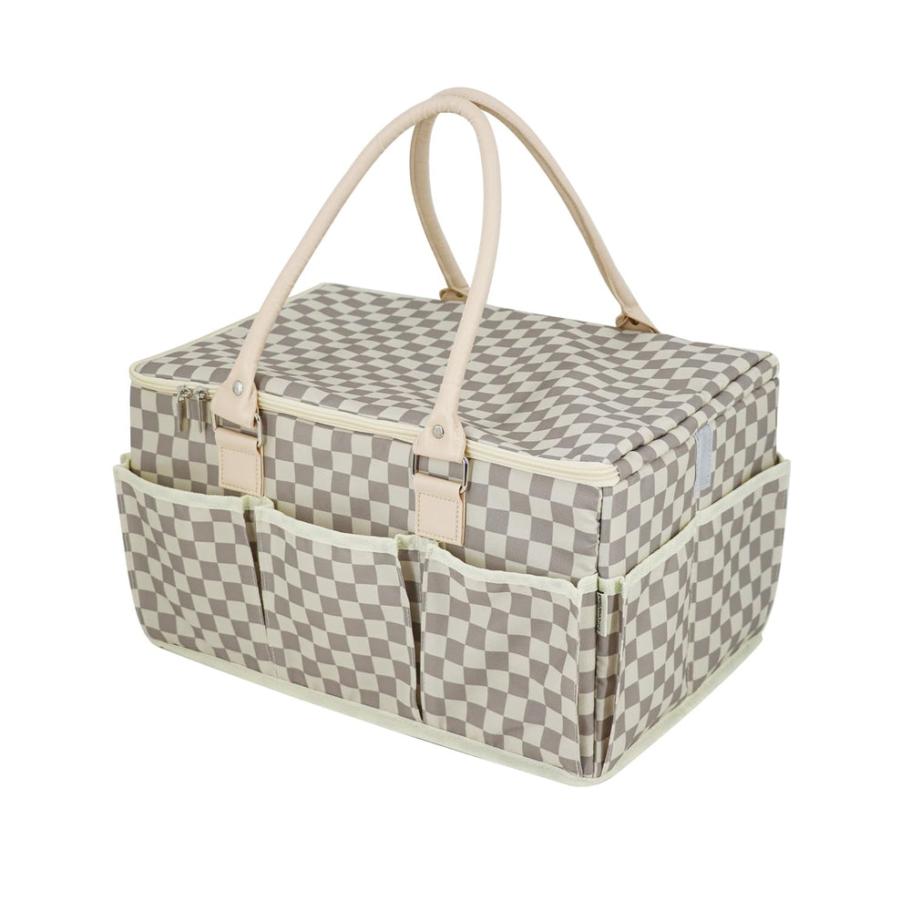 EZLuxeHome diaper caddy side pockets for quick access to essentials