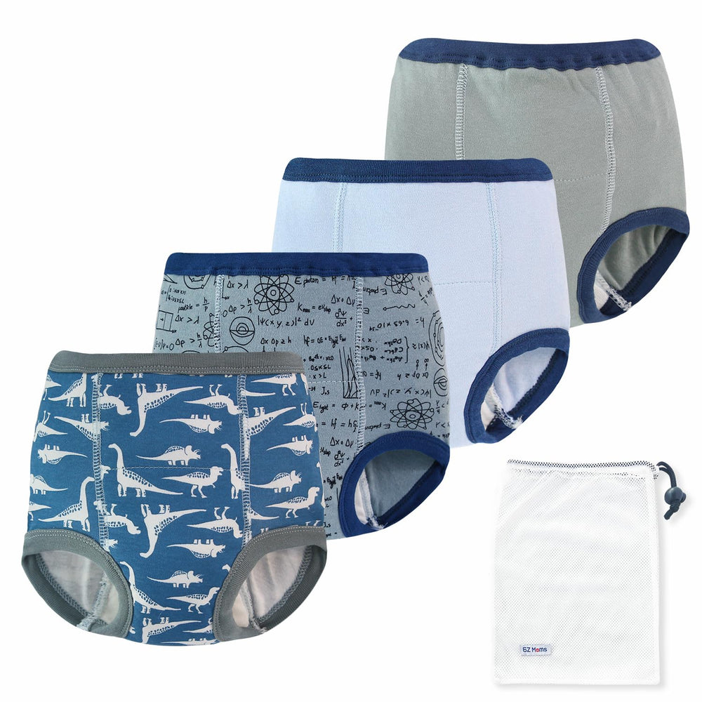 EZ Moms training pants with 6-layer crotch absorbency for confident potty training.