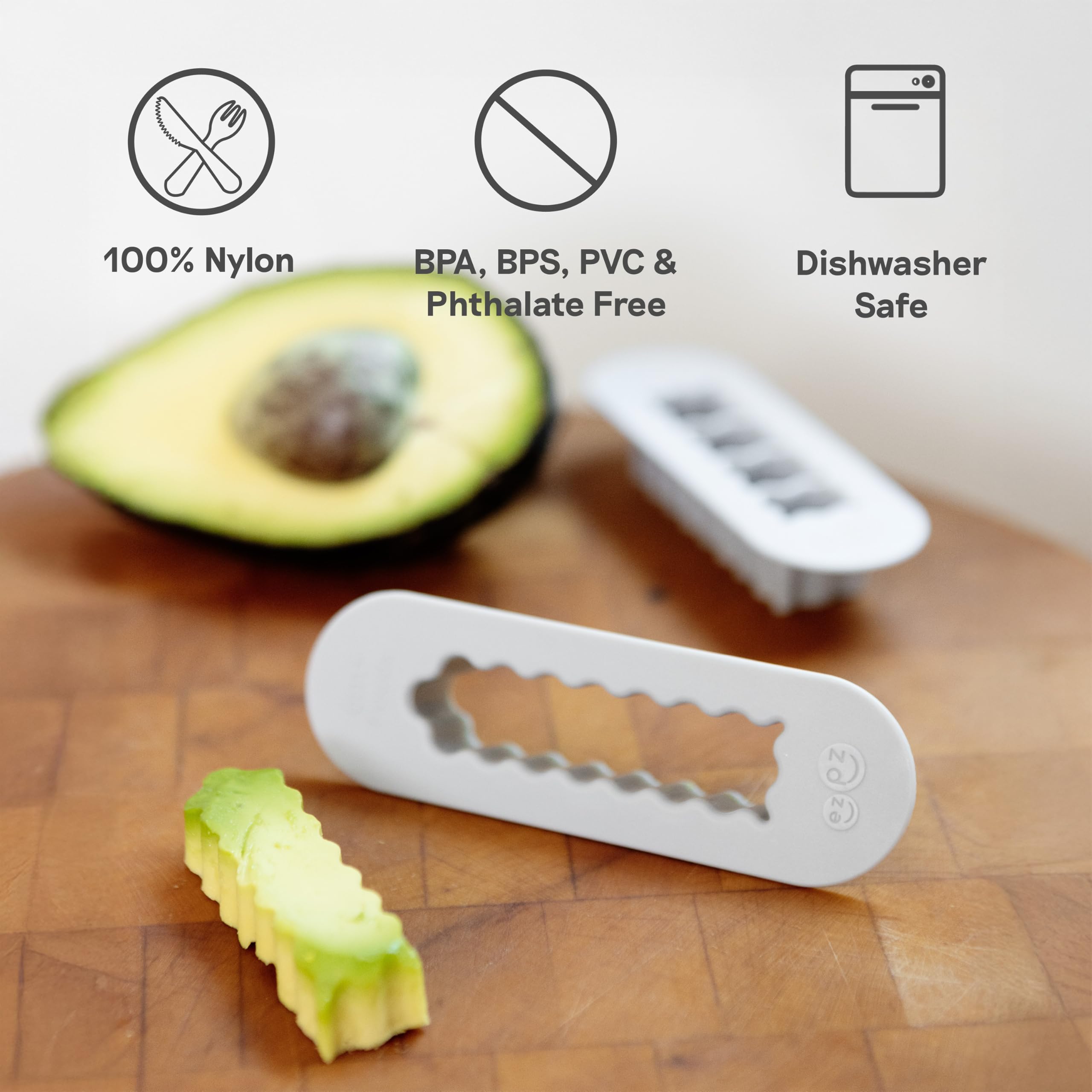 ezpz compact storage blush cutters fitting neatly in kitchen drawers