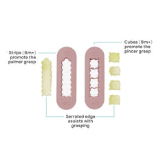 ezpz cutters blush finger-length strips for BLW, promoting grip development