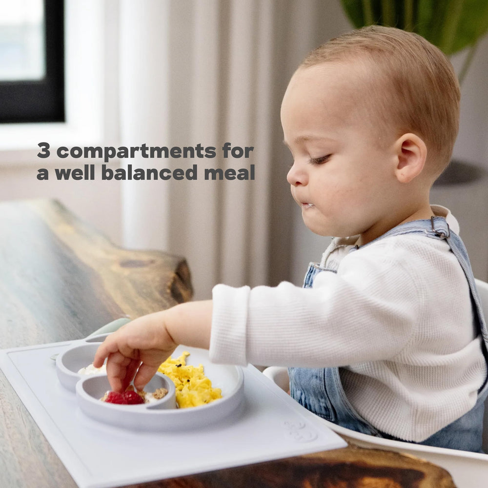 Ezpz Happy Mat helps reduce tipping bowls for calmer mealtimes.