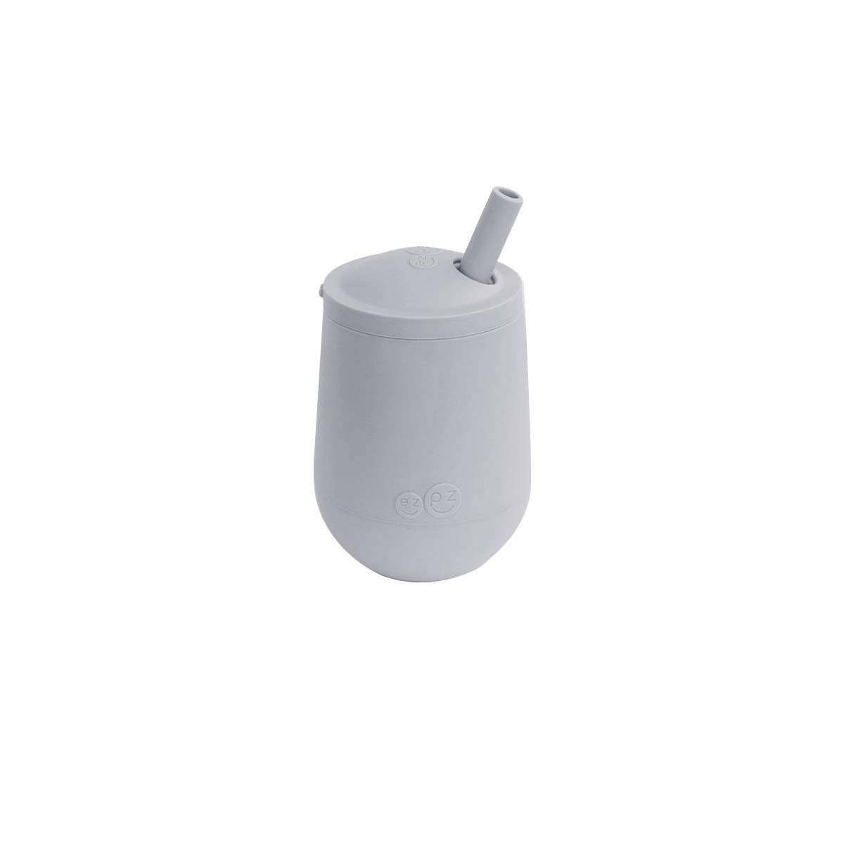 ezpz Mini Cup + Straw pewter open-cup-practice image demonstrates transition.