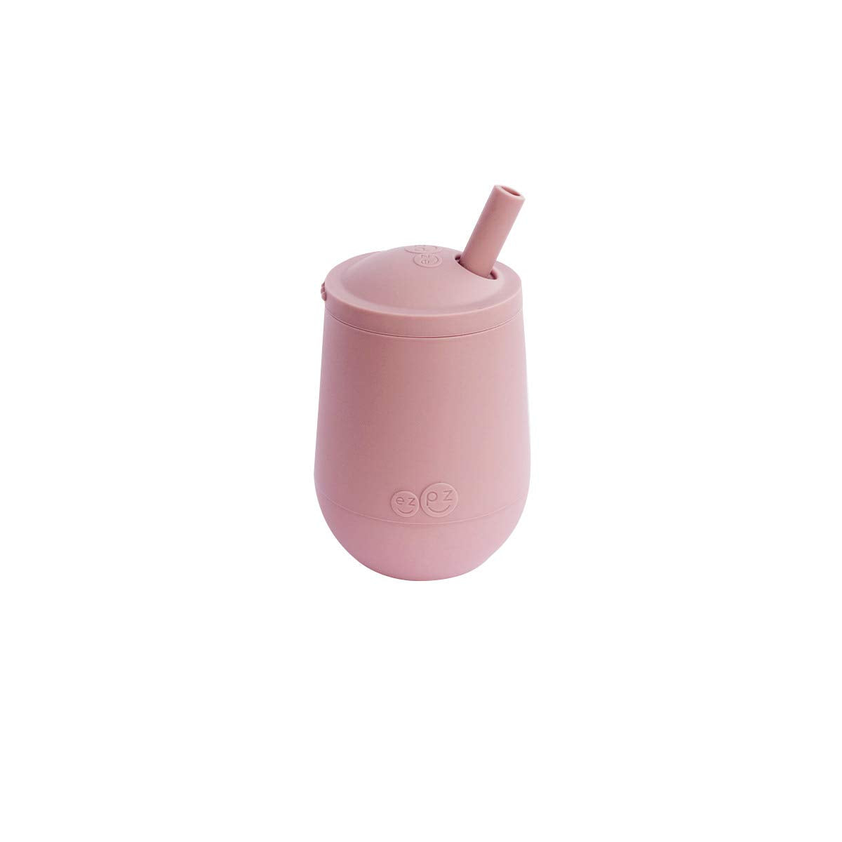 ezpz sensory bumps guiding lips at straw tip in blush
