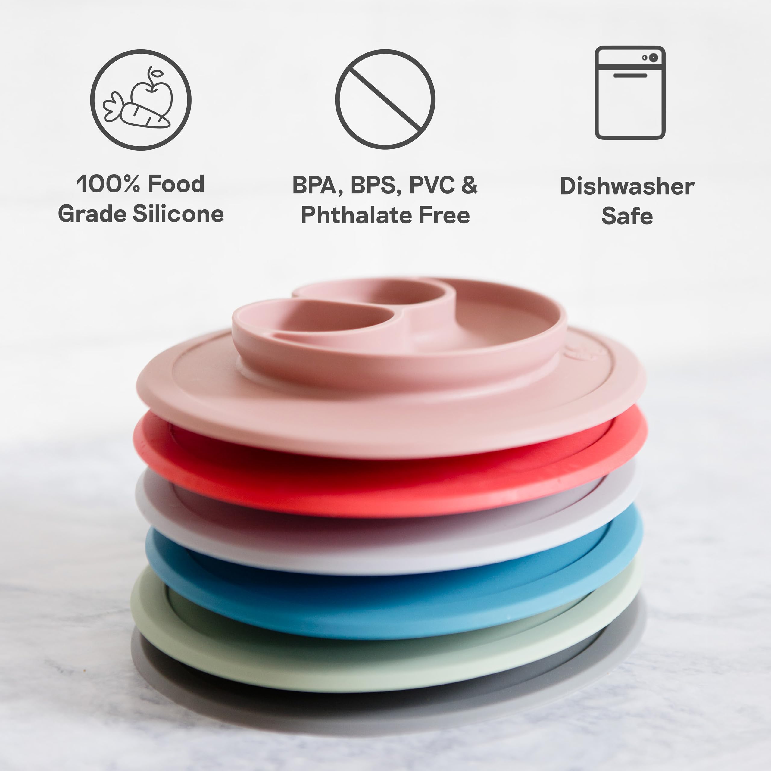 ezpz Mini Mat Sage aids utensil use and grasp during feeding