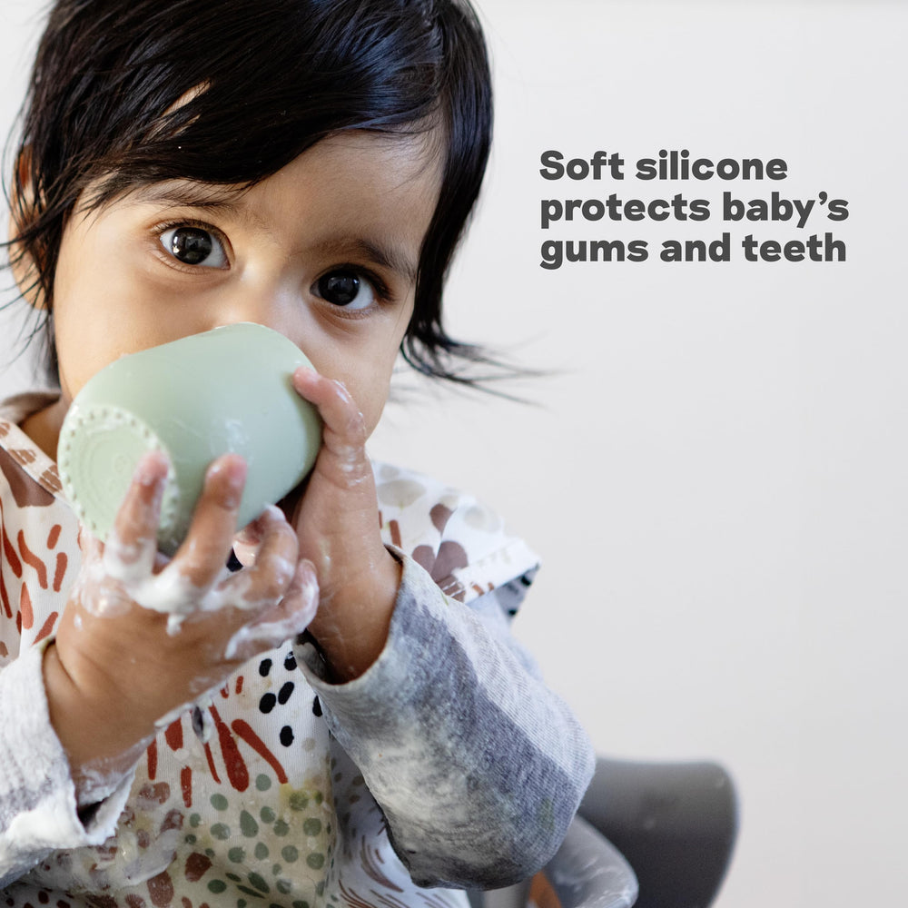 ezpz Tiny Cup Blush 100% silicone material is BPA-free and safe