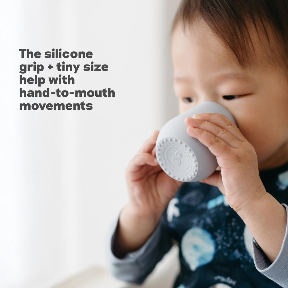 ezpz Tiny Cup Coral is dishwasher-safe for easy cleanup.