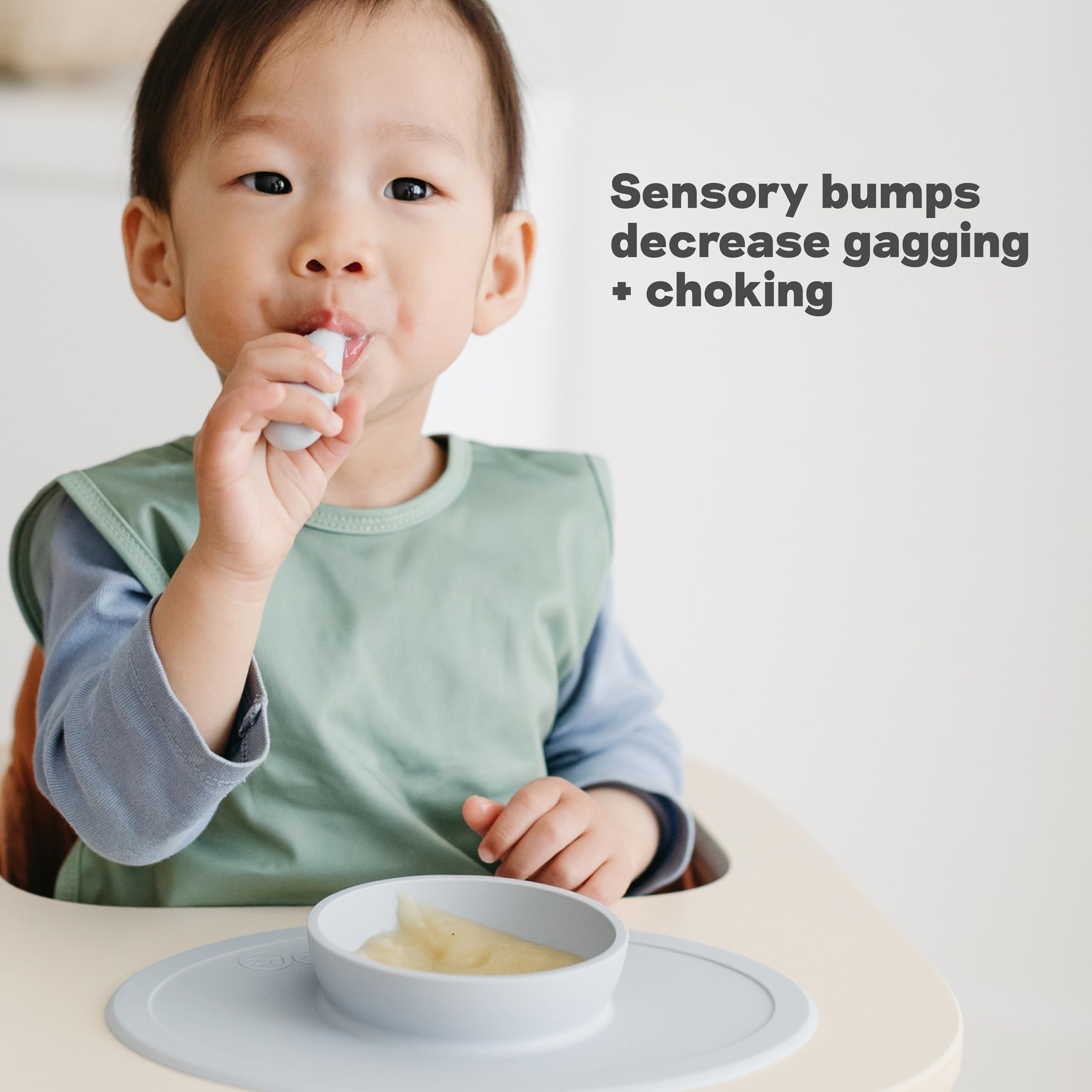 ezpz Tiny Spoon sage dishwasher-safe design for quick cleanup after meals