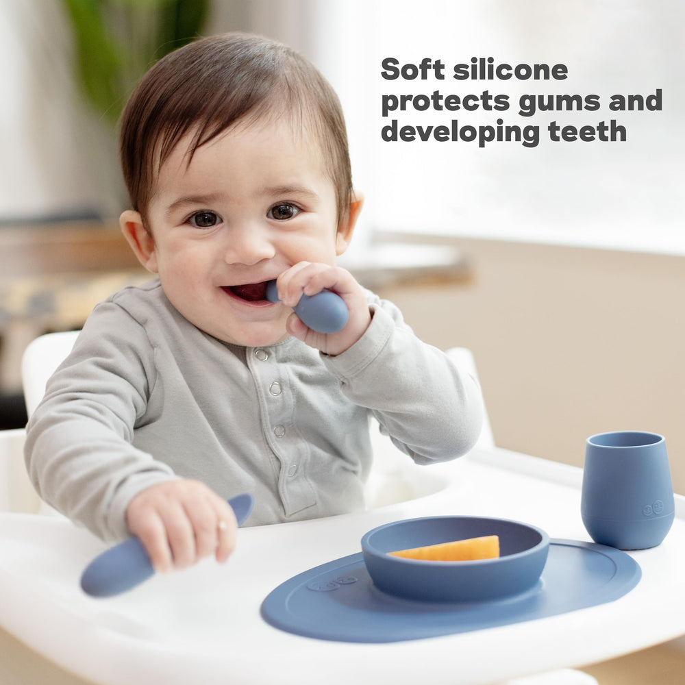 ezpz Tiny Spoon sage sensory-bumps promote awareness and reduce gag reflex during feeding