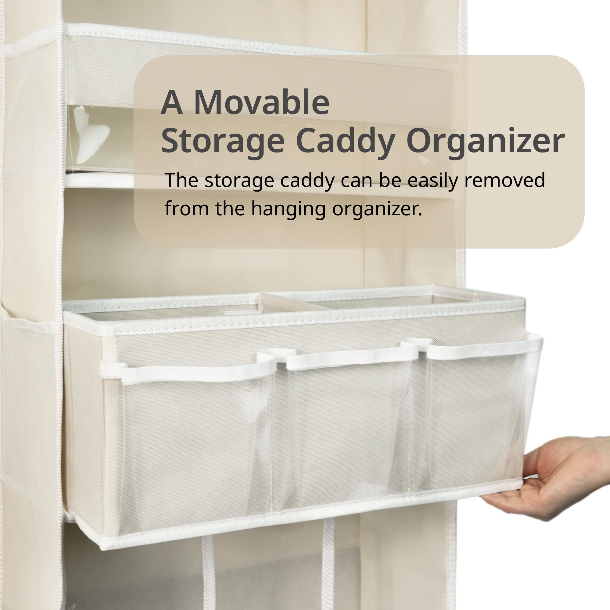 EZVERY movable diaper caddy beside the bed for late-night changes.