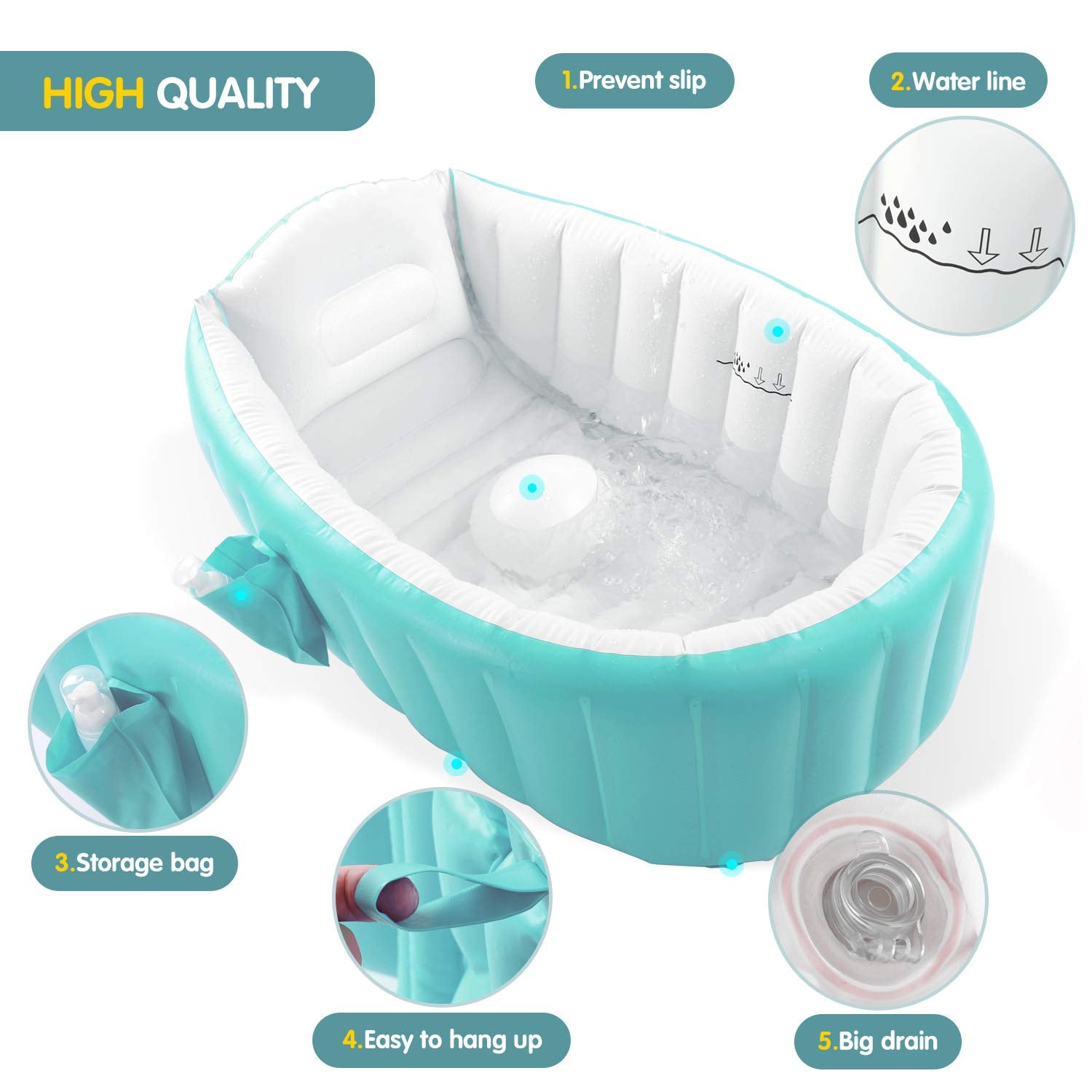 EZYCOK foldable baby bath tub shown compact for space-saving storage.