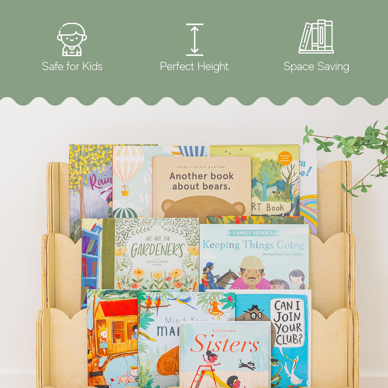 Fable Twig storage design fits books, toys, and keepsakes.