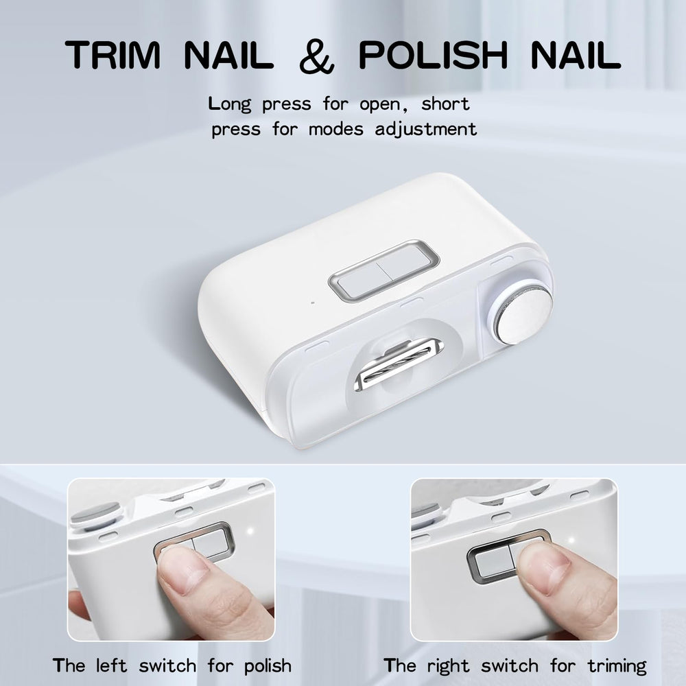 FabMay Beauty Electric Nail Clipper LED light enables night trimming.