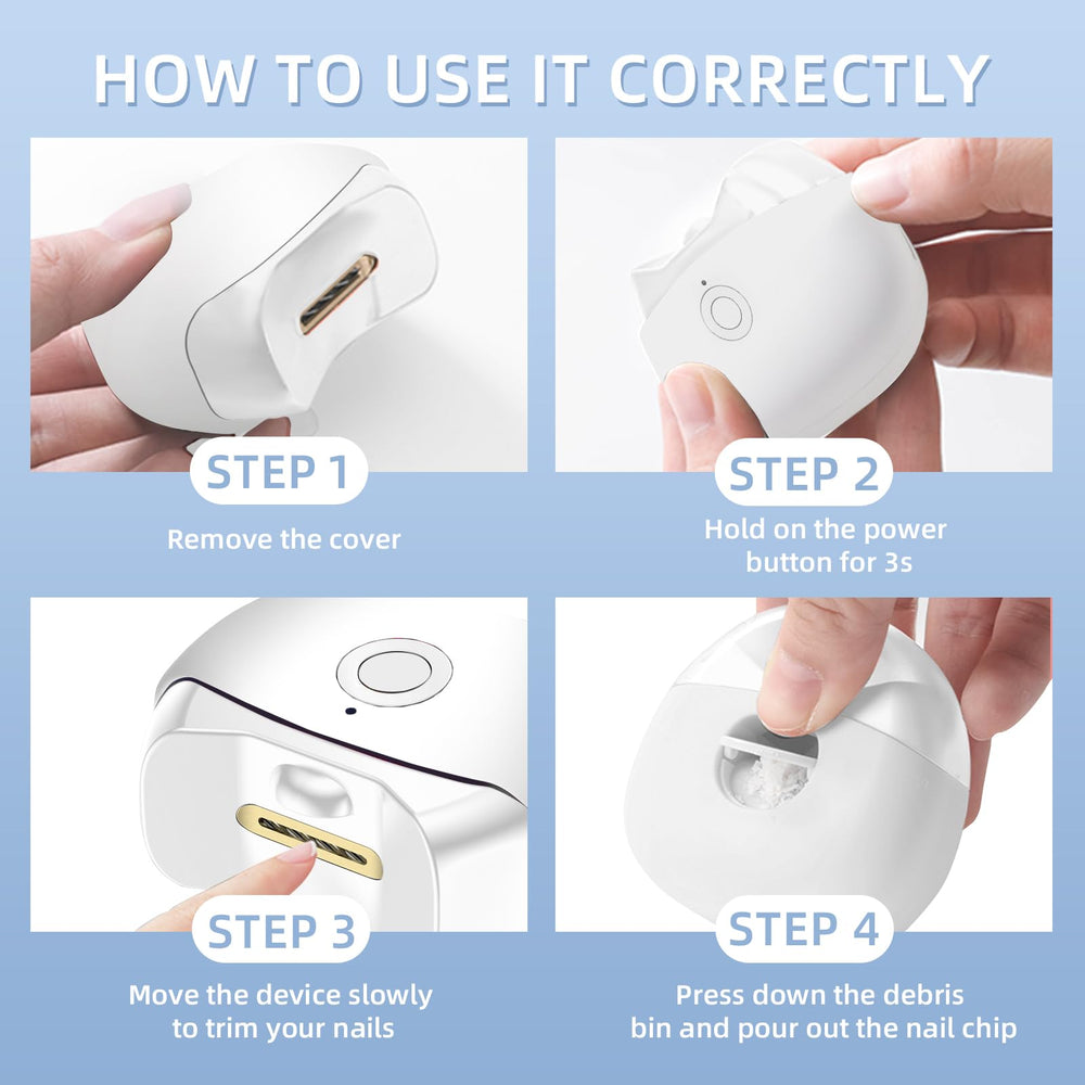FabMay Beauty Electric Nail Clipper near-silent operation for peaceful grooming.