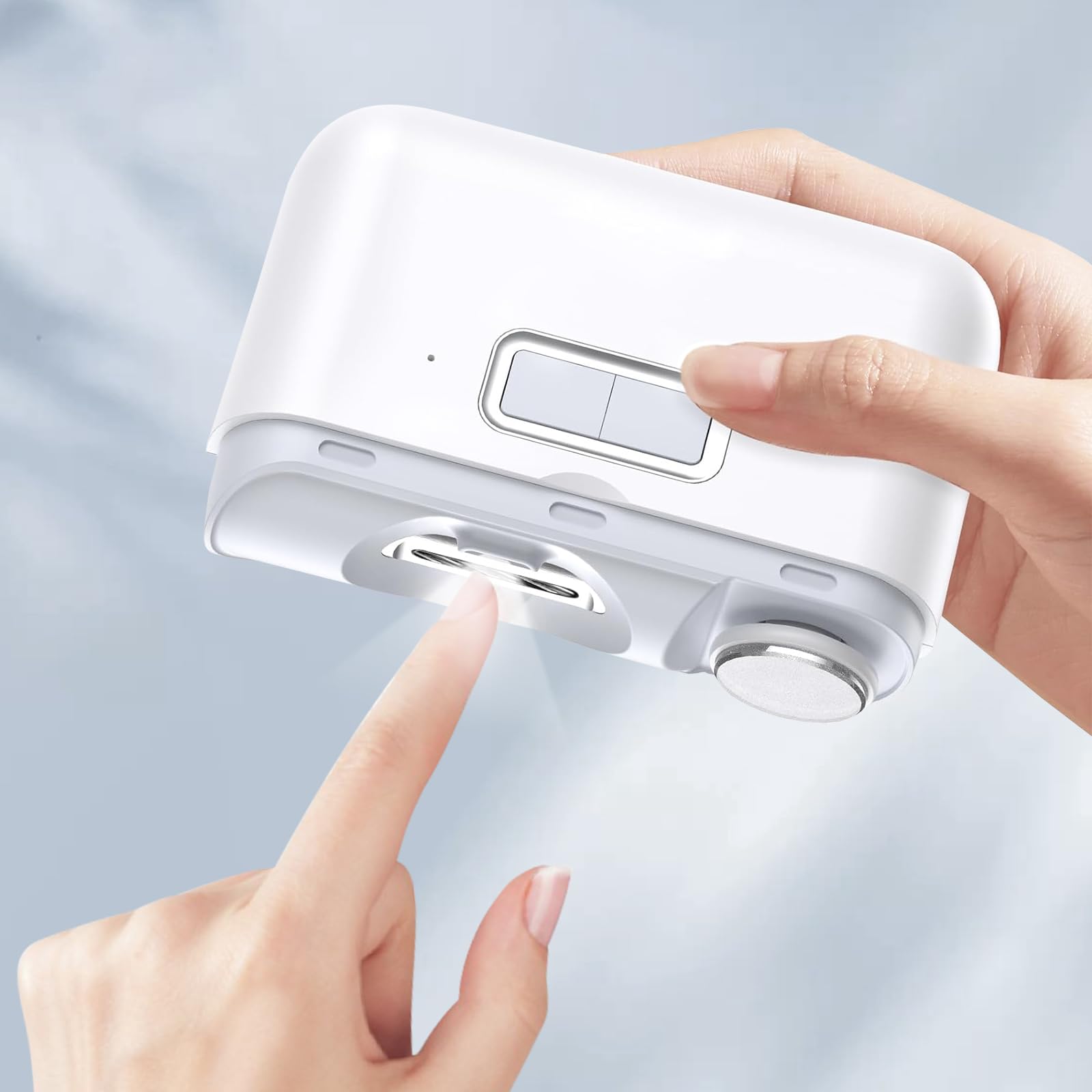 FabMay Beauty Electric Nail Clipper two-speed control for precise trimming.