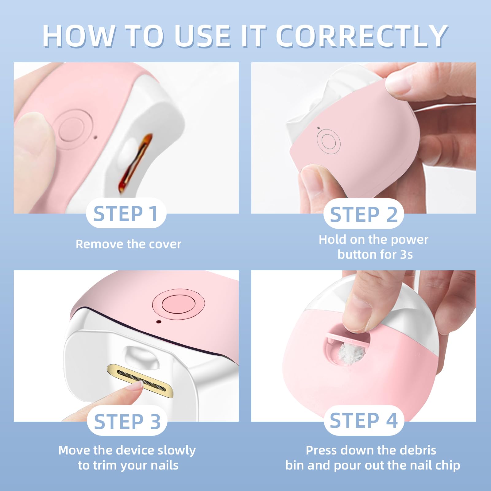 FabMay Beauty compact design keeps nail chips contained after trimming.