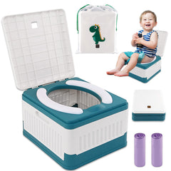 Fabulas portable potty folded compact for travel storage.