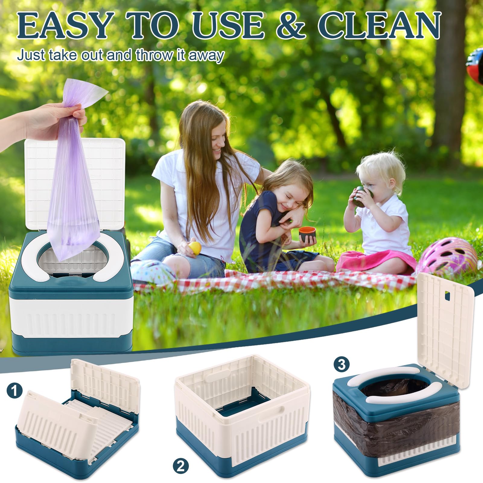 Fabulas portable potty in use by a toddler with a secure seating area.