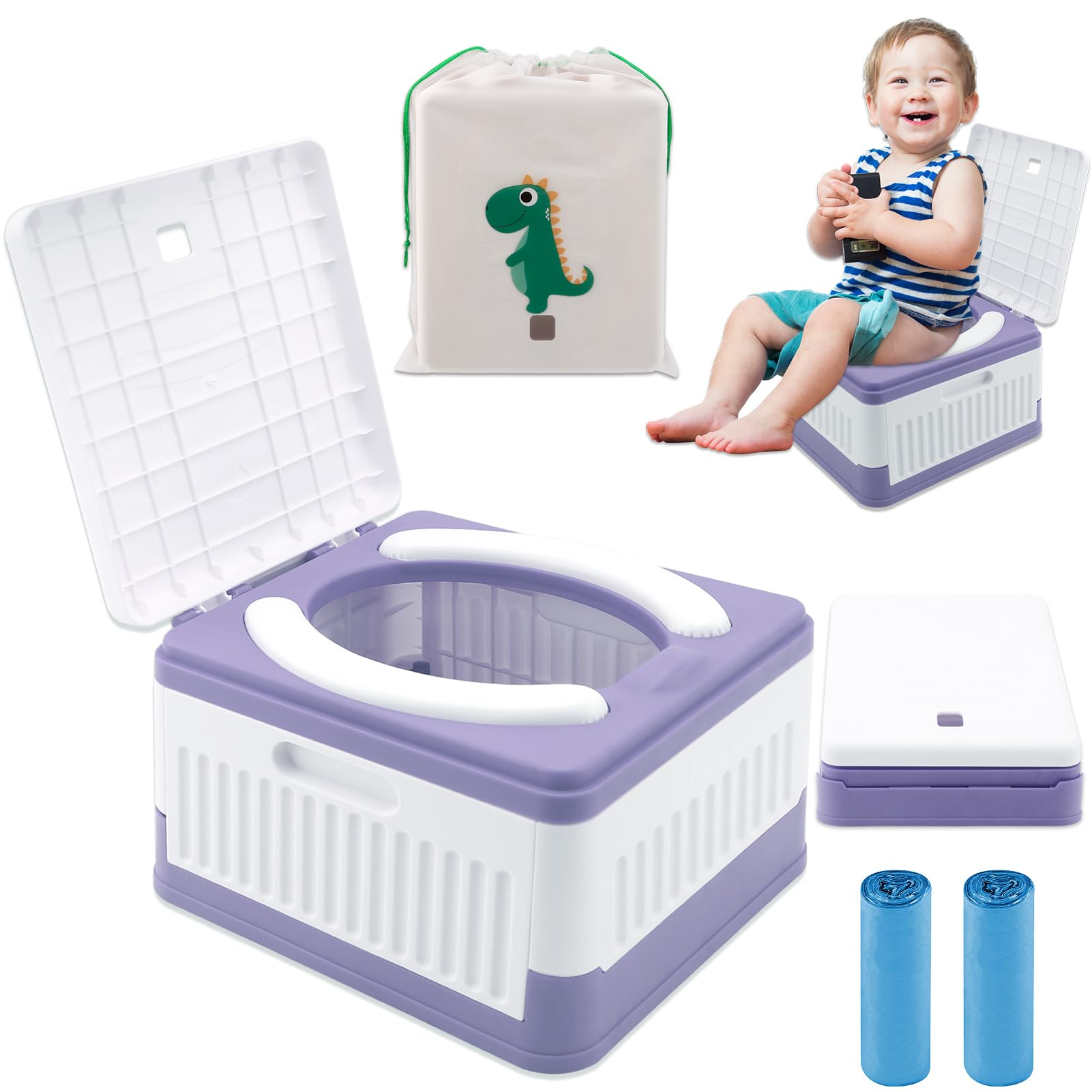 Fabulas portable potty folded compact for easy travel and storage