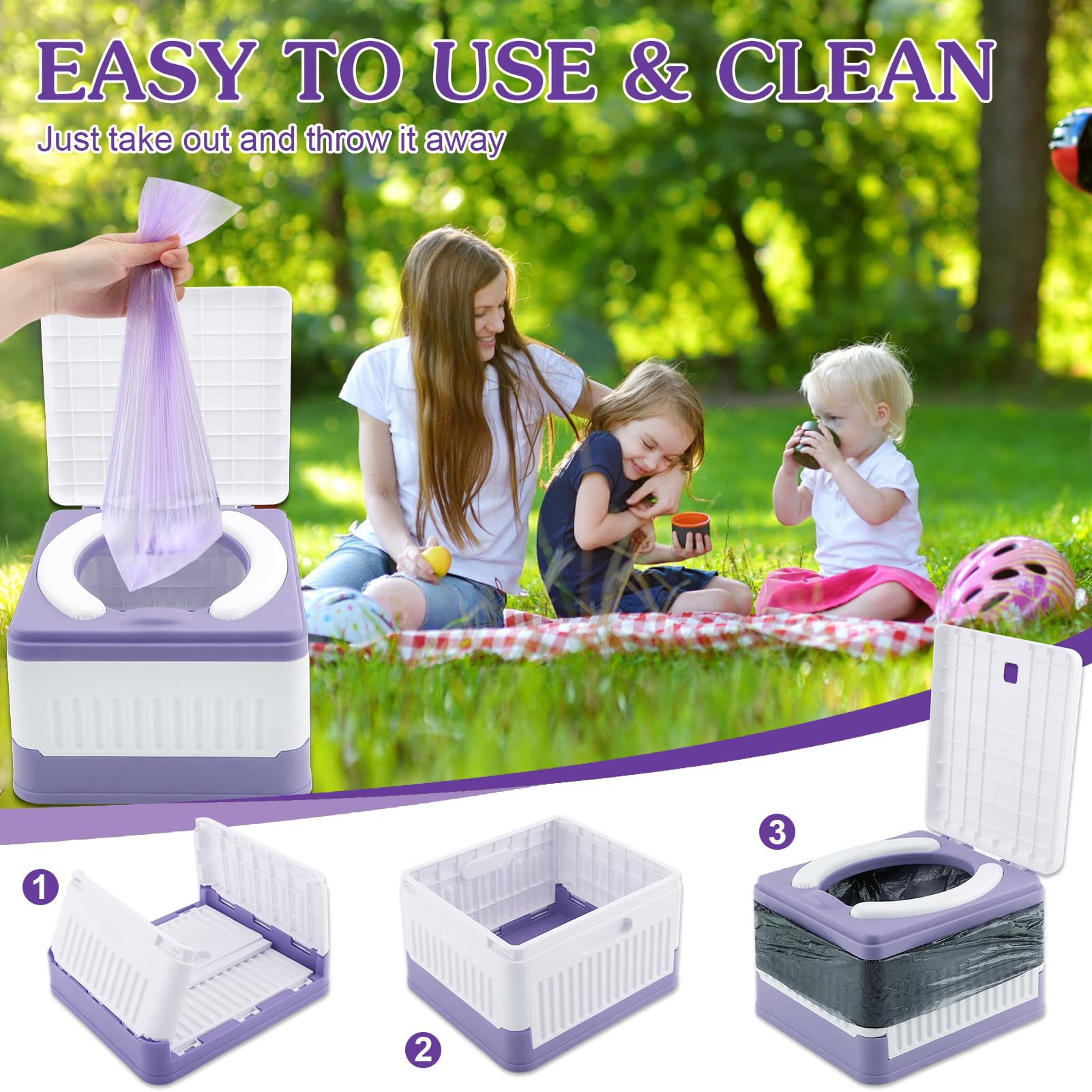 Fabulas portable potty in car use during trips and camping
