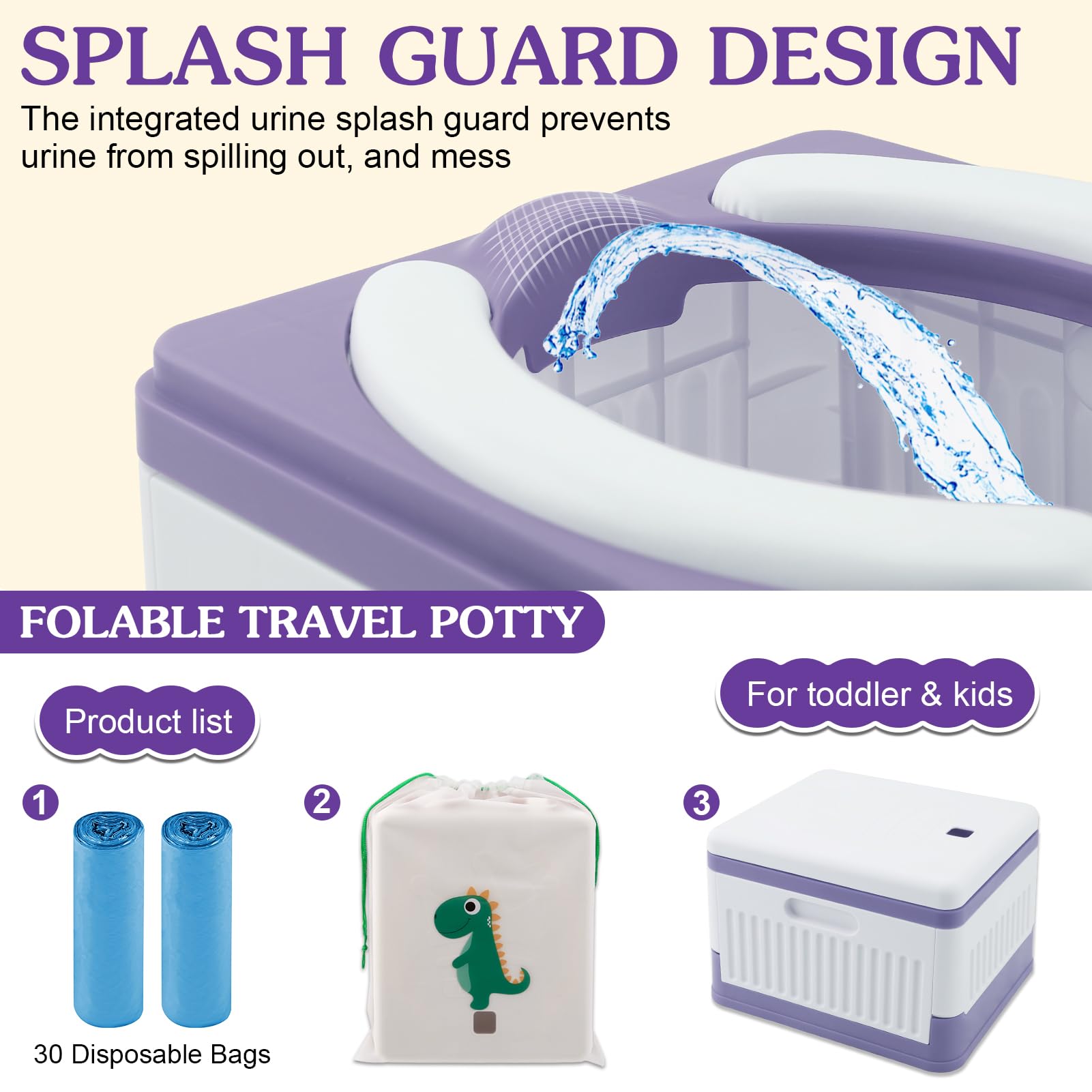 Fabulas portable potty with travel bag for convenient packing