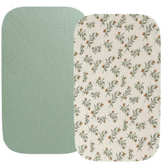 Fadacudan muslin bassinet sheet for Maxi-COSI Iora in Roman Green: cozy and secure.
