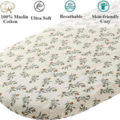 Fadacudan muslin bassinet sheet compatible with Milliard for breathable mornings