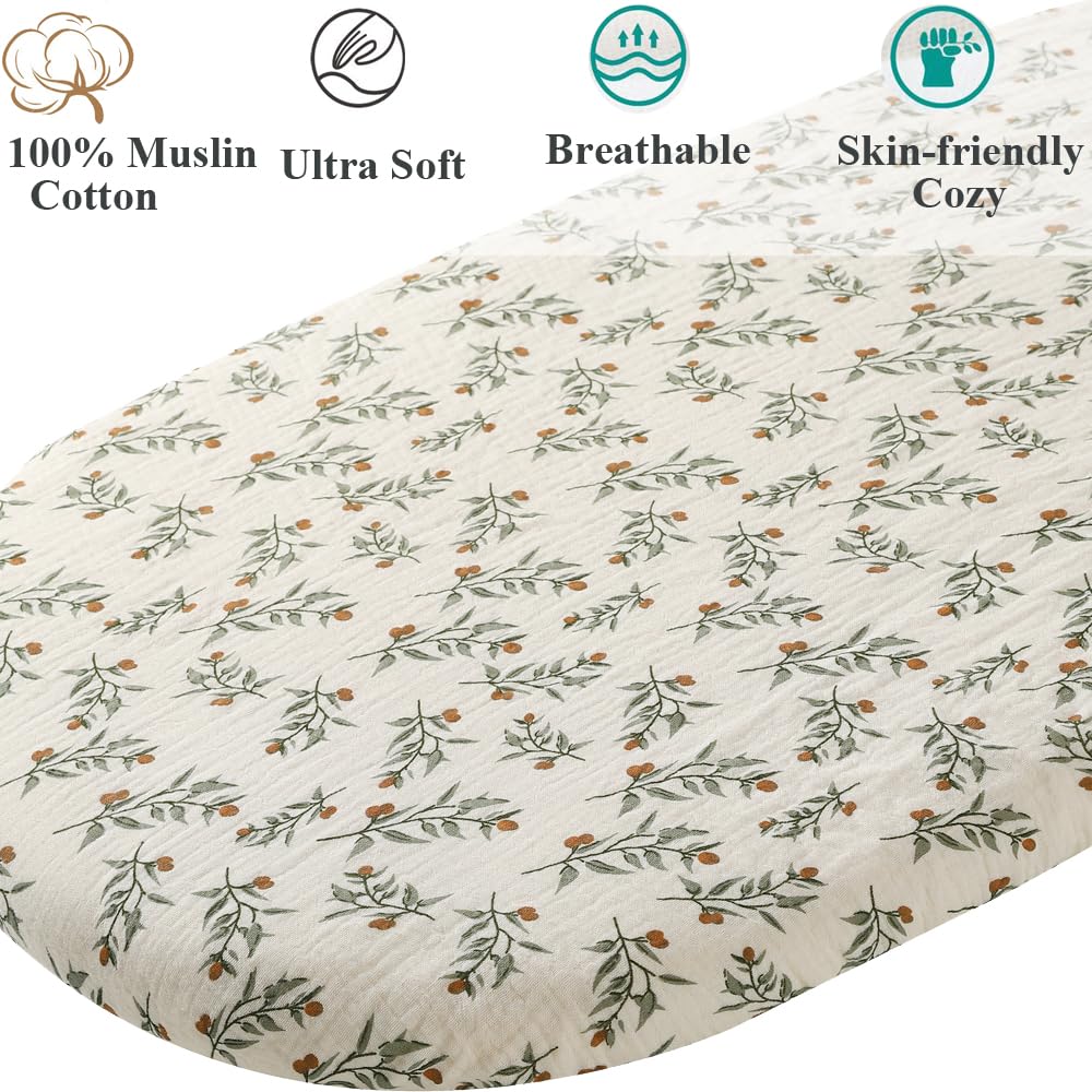 Fadacudan muslin bassinet sheet ultra-soft cotton texture for gentle baby skin