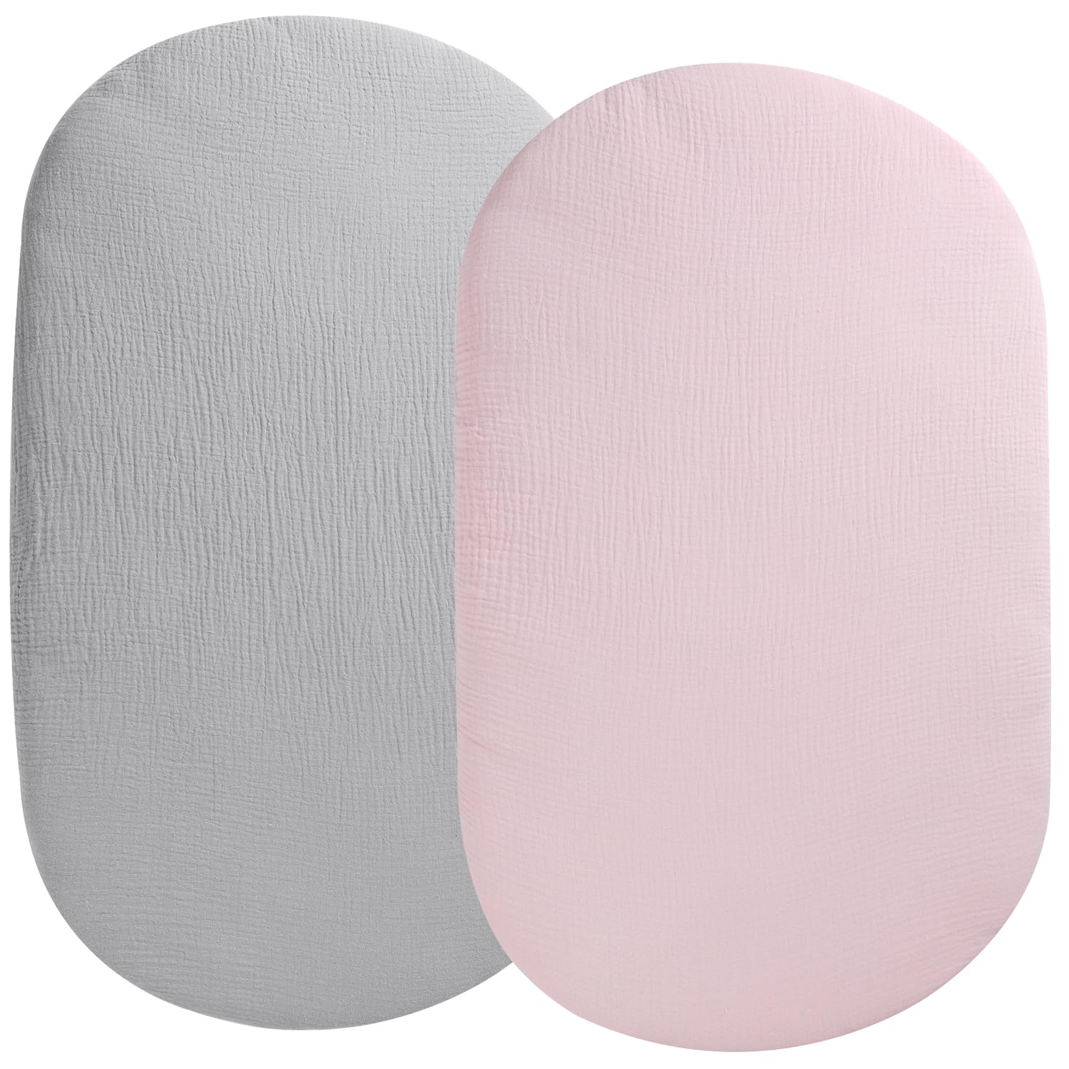 Fadacudan muslin bassinet sheet shows UPPAbaby compatibility for a secure fit.