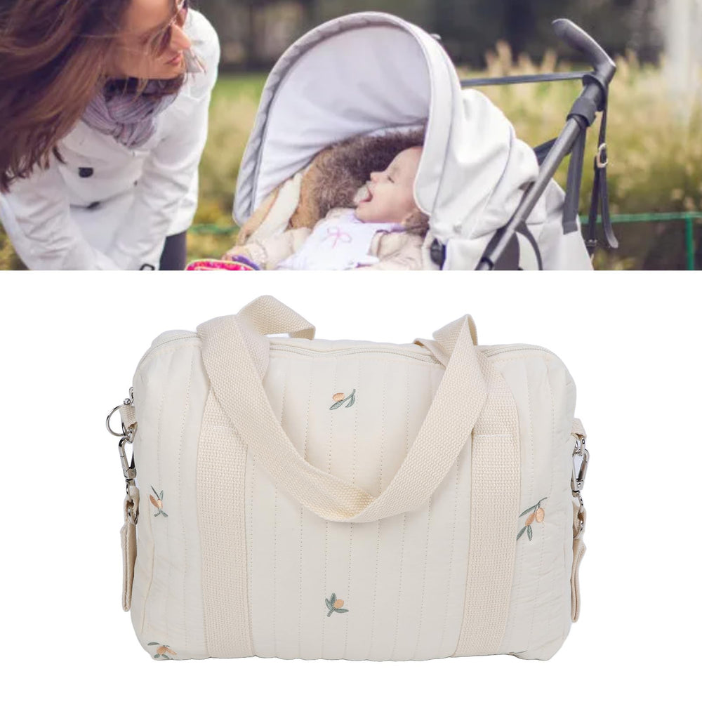 Fafeicy stroller organizer in olive, durable cotton fabric for daily use.