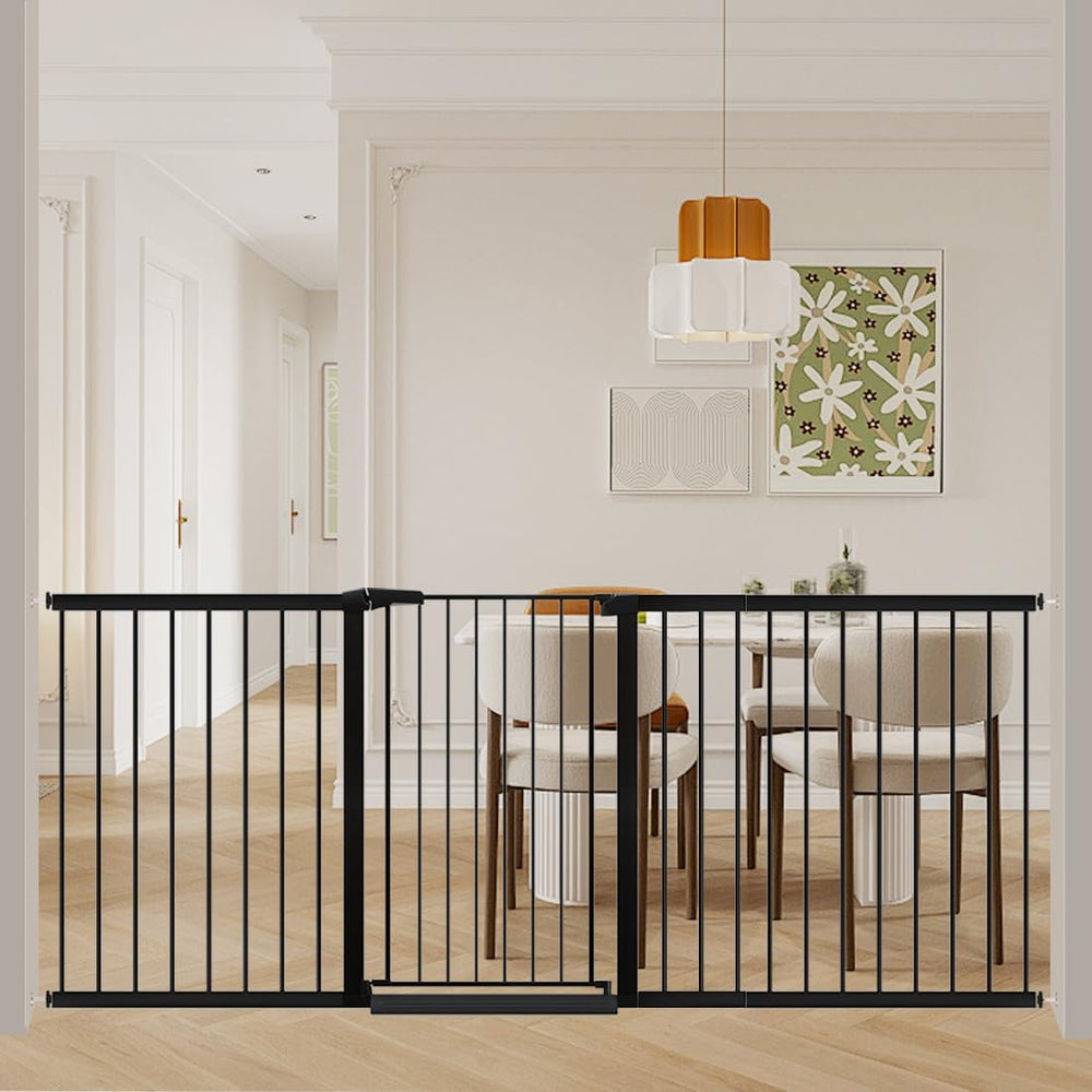 Fairy Baby 38-inch extra tall gate standing at doorway for toddler safety