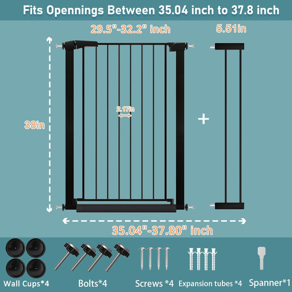 Fairy Baby extra-tall gate demonstrates height to deter climbing.