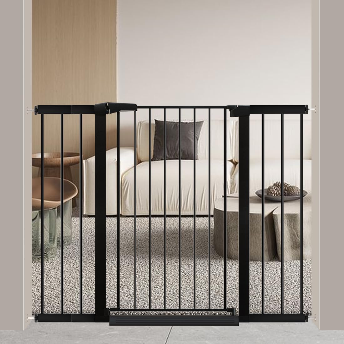 Fairy Baby 38in extra tall gate front view shows a sturdy barrier for stairs.
