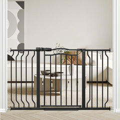 Fairy Baby adjustable wide gate in doorway, fits large openings for kids and pets safety